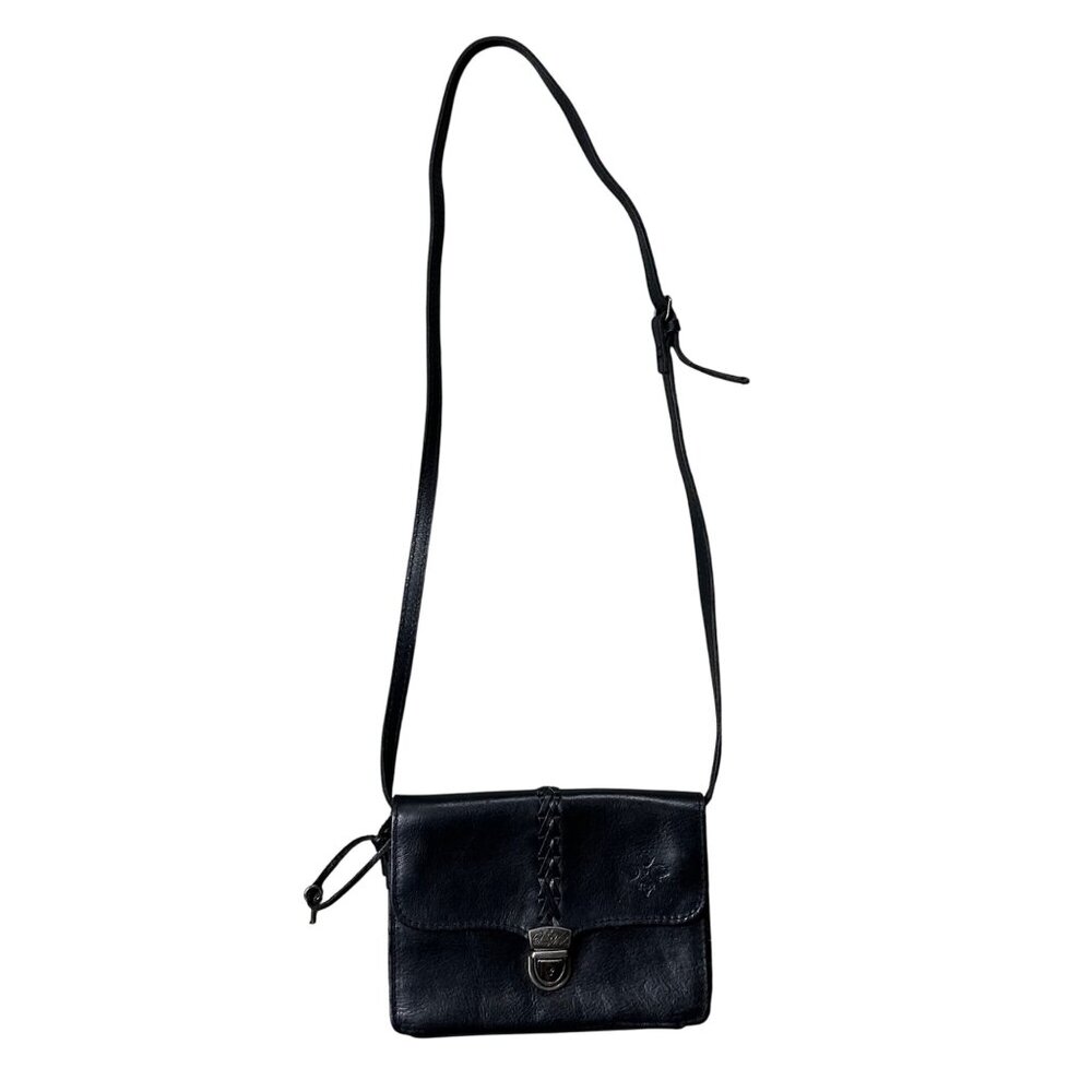 Patricia Nash Black Leather Crossbody Shoulder Bag Purse Removable Strap Clutch - Picture 2 of 14